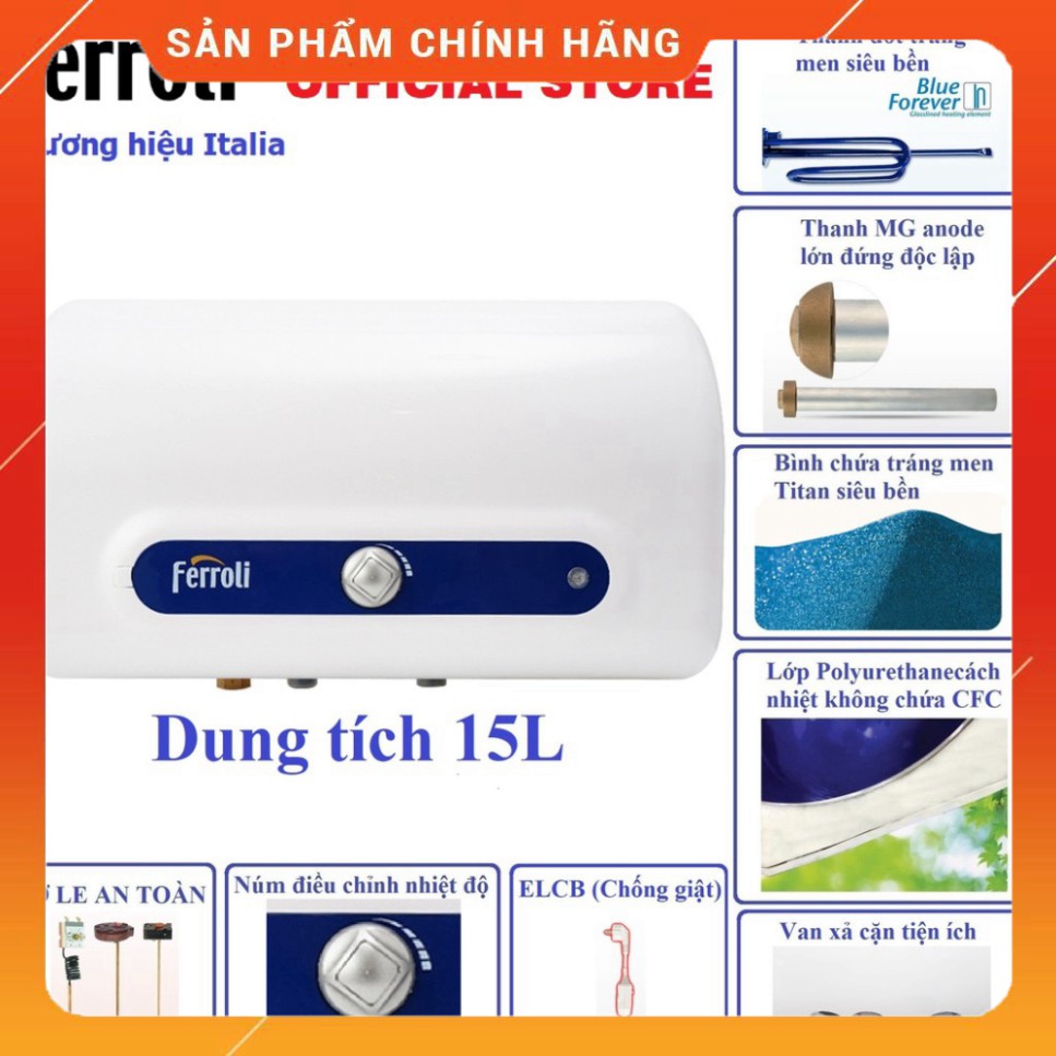 Bình nước nóng Ferroli QQAE 15L