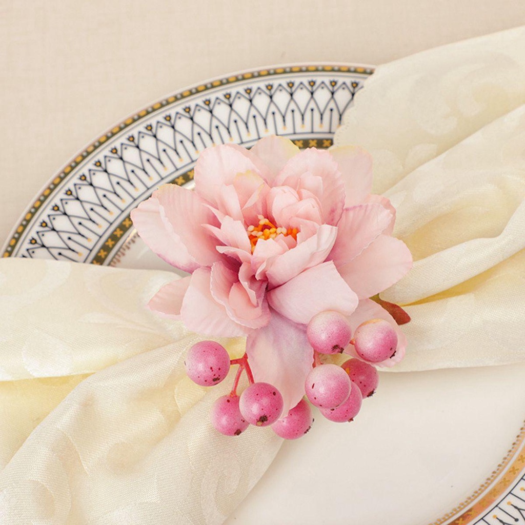 Mocho Vòng Khóa Khăn Ăn Khách Sạn Hoa Giả Thanh Lịch Cho Nhà Ở / Khách Sạn