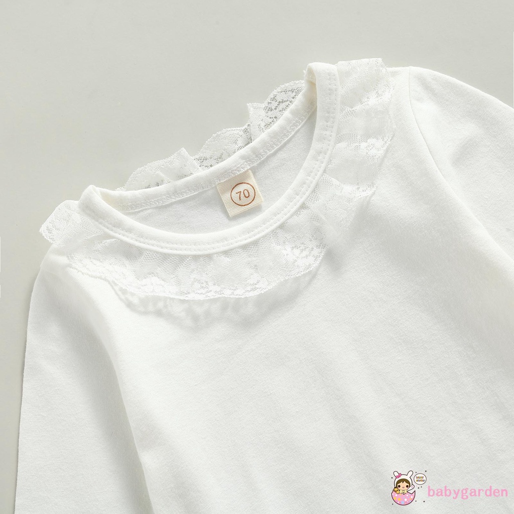 Áo liền thân tay dài cổ tròn màu sắc đơn giản và Quần short in họa tiết và Băng đô nơ cho bé gái