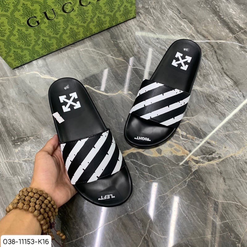 Dép lê Off White Siêu Nét - Dép Nam Quai Da Cực Đỉnh , Size từ 37-43