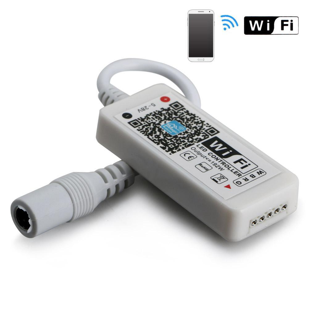 DC 5~28V RGBW Mini Wifi Wireless Controller for LED Strip Light IOS Android 