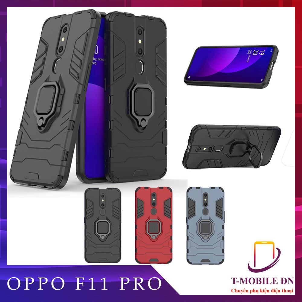Ốp lưng Oppo F11 Pro, Ốp Chống sốc Iron Man có giá đỡ nhẫn iring hít Ôtô Bảo vệ viền và Camera cho Oppo F11 Pro
