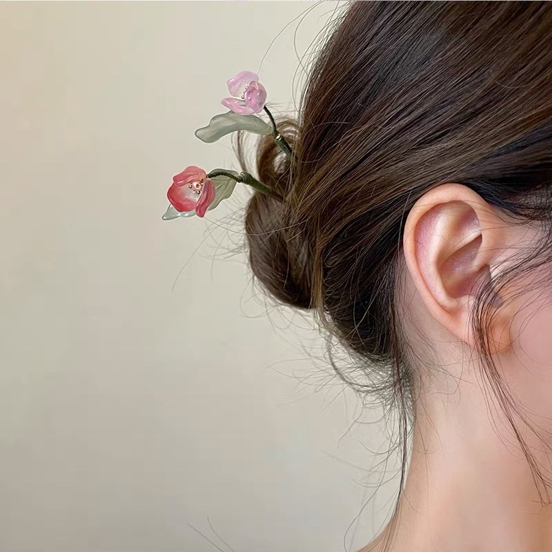 Trâm Cài Tóc Triệu Lộ Tư Họa Tiết Hoa Tulip Nhiều Màu Chất Liệu Kim Loại Cho Nữ