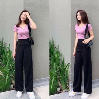 Quần ống suông khoá trước