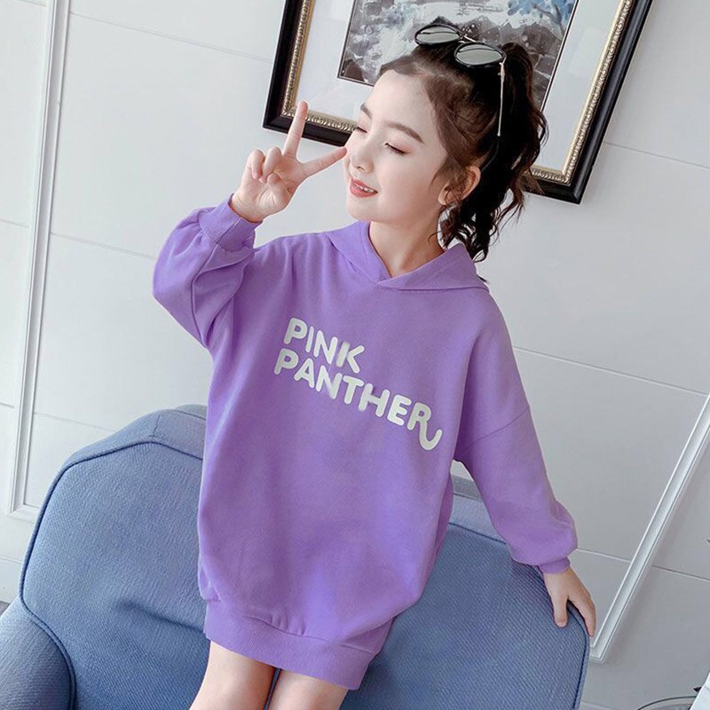 Đầm Tay Dài Có Mũ Trùm Đầu In Hình Dễ Thương Cho Bé Gái