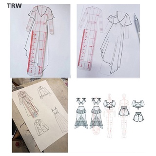 Mẫu vẽ hình thước vẽ thời trang TRW cho mẫu phác thảo thiết kế thời trang