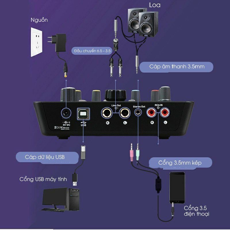 Combo Bộ Hát Karaoke Thu Âm Livestream Cao Cấp Sound Card ICON PRO + MIC AT2099 48V Mới nhất 2022 Kèm Đầy Đủ Phụ Kiện.