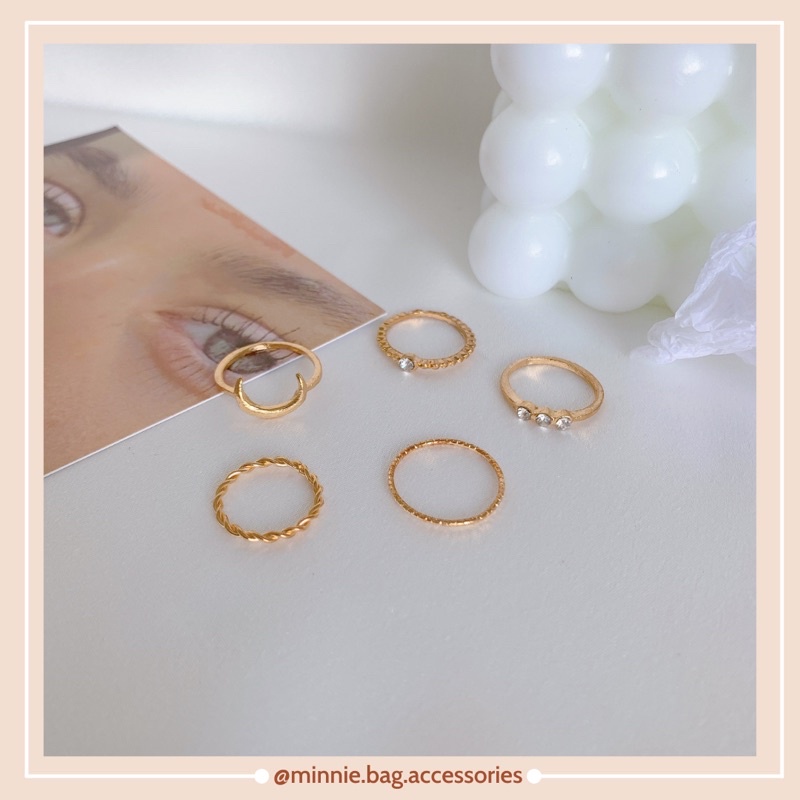 Set nhẫn nữ set 5 nhẫn hàn quốc