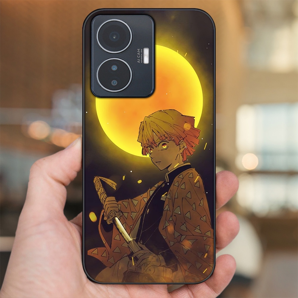 Ốp lưng Vivo Y55 2022 viền đen in hình Zenitsu Kimetsu no Yaiba