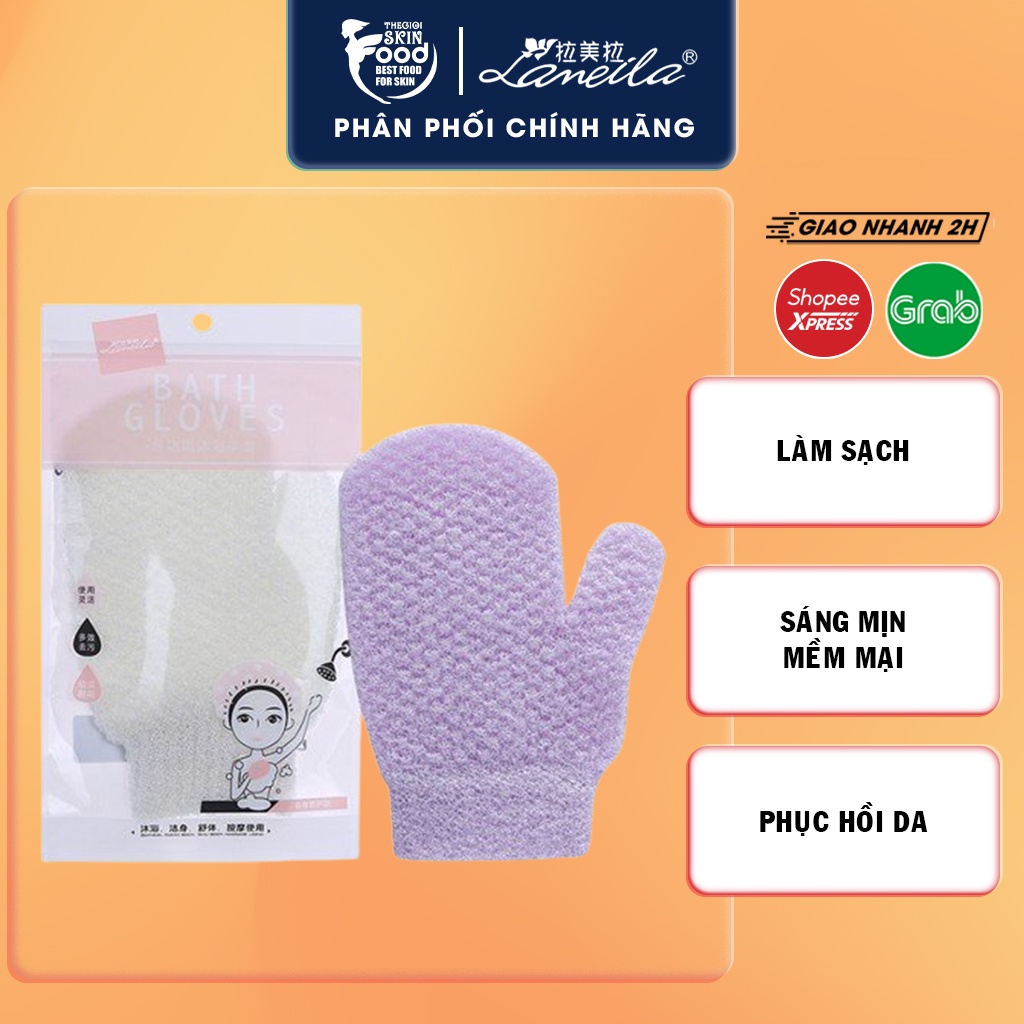 [NHẬP KHẨU CHÍNH HÃNG] Găng Tay Tắm Tẩy Tế Bào Chết Làm Sạch Da Lameila Bath Gloves C167