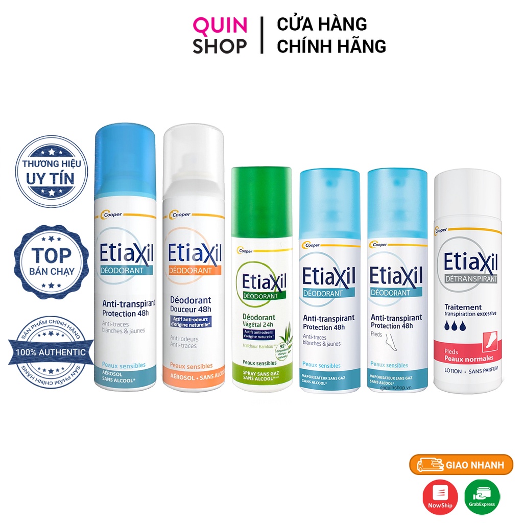 Xịt Và Lotion Khử Mùi Hôi, Điều Tiết Mồ Hôi Nách, Chân Etiaxil 24H, 48H, 72H