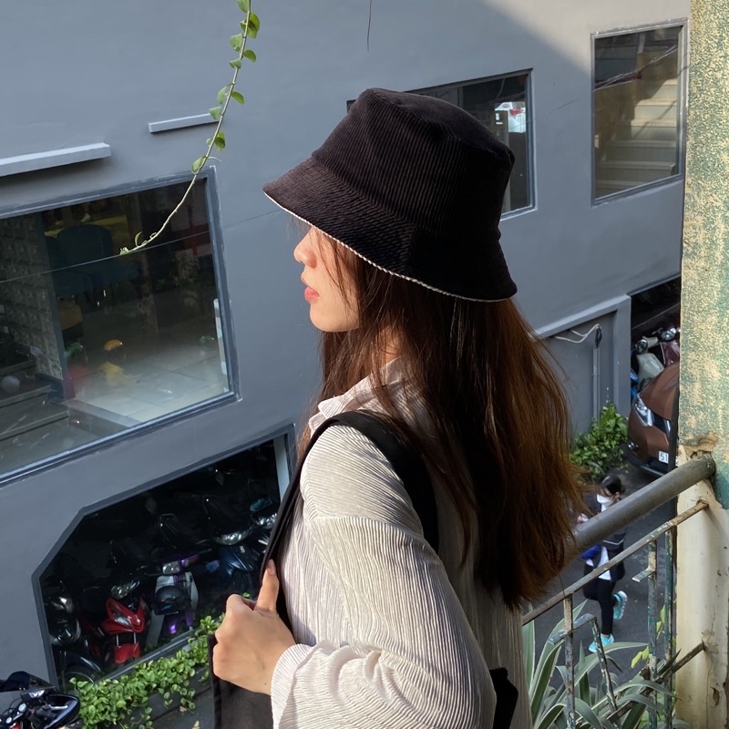 Nón NEE NEE đội được 2 mặt chất vải nhung tăm