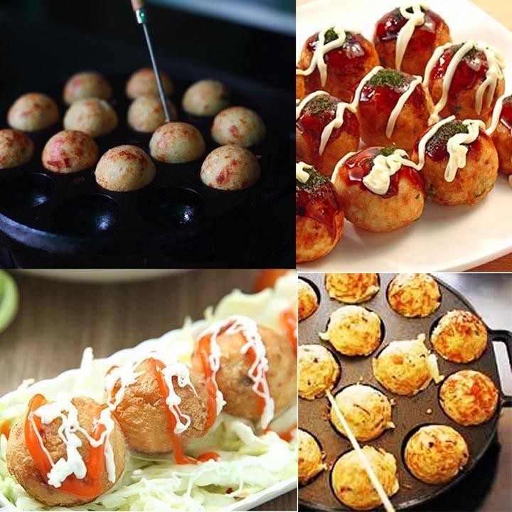 Khuôn làm bánh bạch tuộc 14 lỗ Nhật Bản Takoyaki chống dính