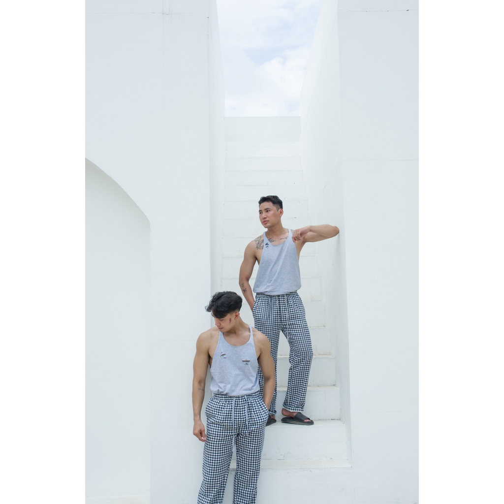 Áo ba lỗ chất cotton nam Hungtubes, co giãn mặc thoải mái, ba lỗ không đường may.