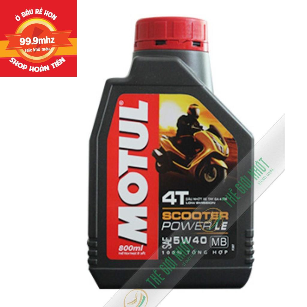 Dầu Nhớt Cho Xe Tay Ga Motul Scooter Power Le 5W40 0.8 Lít.  Hàng Chính Hãng