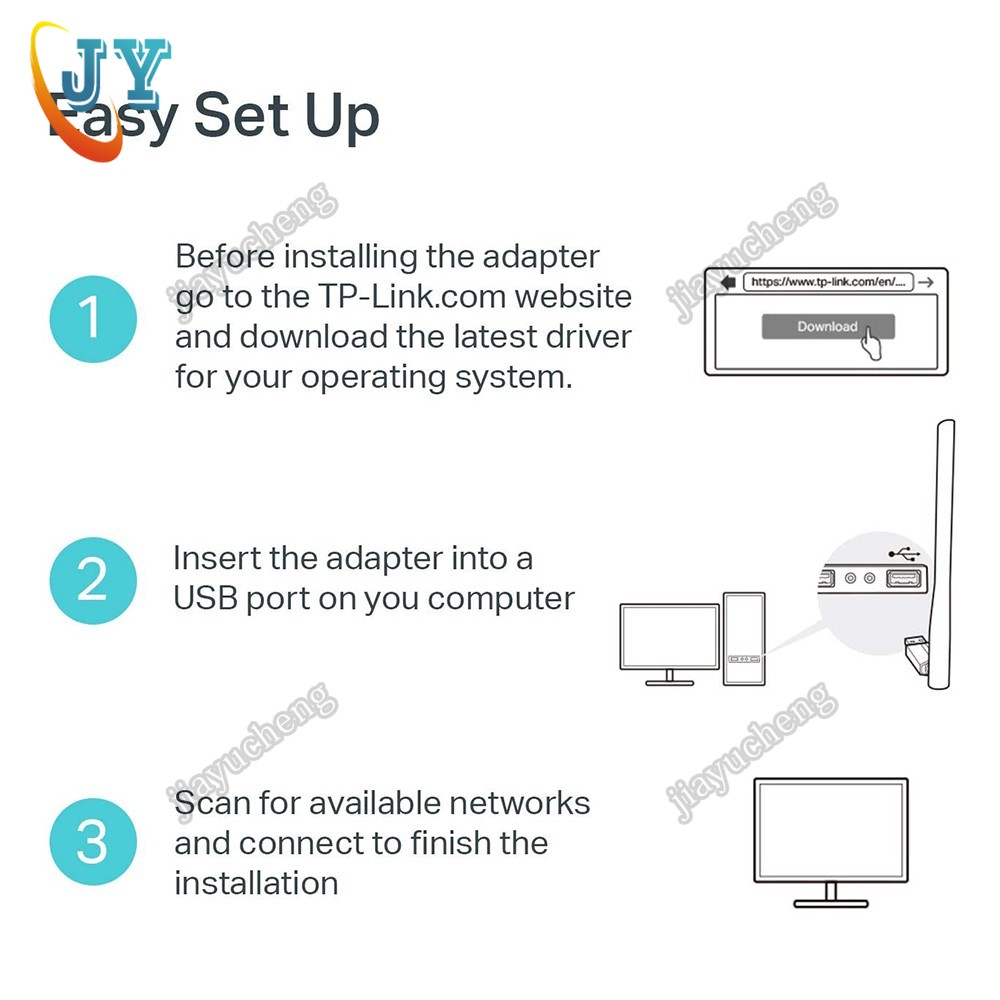 Bộ điều hợp WiFi USB không dây 600Mbps 5Ghz 2.4Ghz cho Bộ điều hợp ăng-ten không dây trên máy tính để bàn | BigBuy360 - bigbuy360.vn