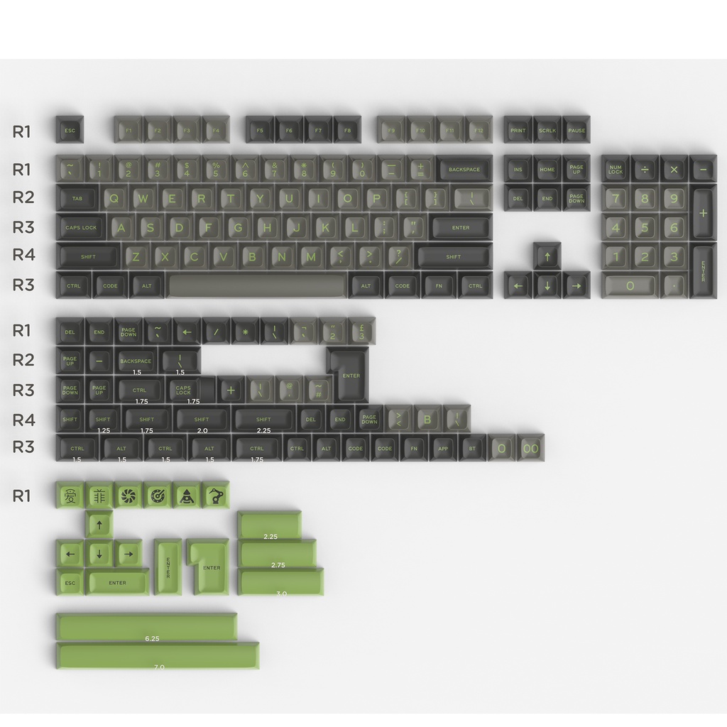 Bắn đúp phím hồ sơ  SA mũ 172 phím được đặt ANSI & ISO Bố cục bàn phím cơ cho Cherry MX Gateron Kailh Switch