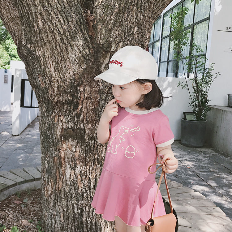 Đầm Thun In Họa Tiết Dễ Thương Phong Cách Hàn Quốc Cho Bé Gái