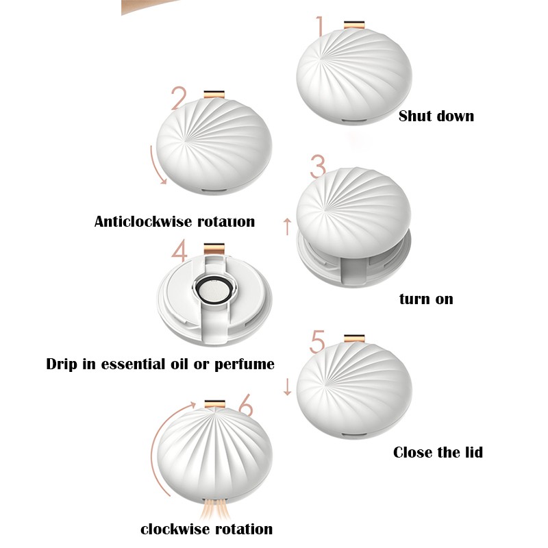 Máy Khuếch Tán Tinh Dầu Thơm Fnelse Không Cần Nước Có Thể Sạc Lại Thiết Kế Hình Vỏ Sò Tiện Lợi Cho Văn Phòng Xe Hơi