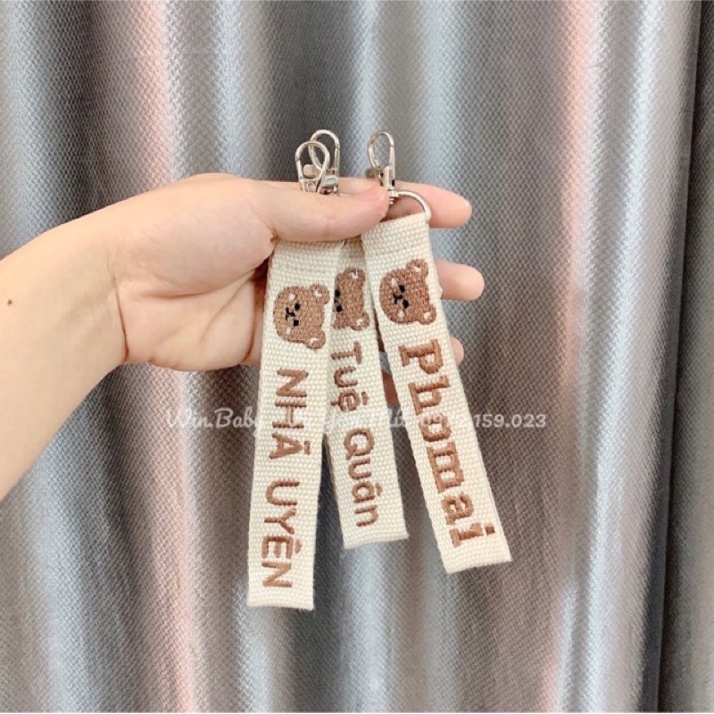 Name tag gấu thỏ thêu tên cho bé 🐻