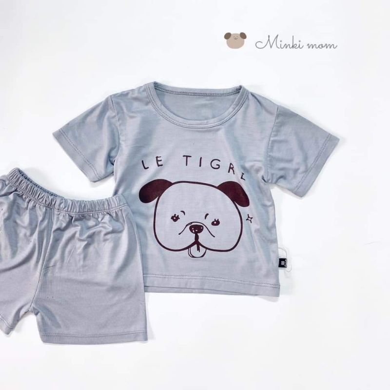 Bộ thun lạnh Túi Zip siêu đẹp hình cún cho bé trai bé gái