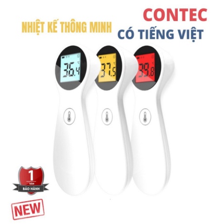 (Mẫu mới 2022) Máy nhiệt kế thông minh mini Contec đo nhiệt độ người, nước sữa, phòng hồng ngoại điện tử an toàn cầm tay