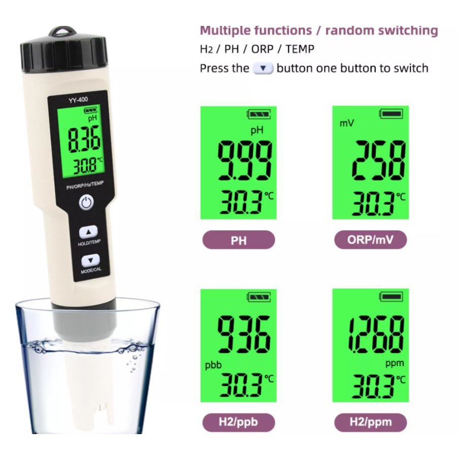 Máy đo pH của nước 4 trong 1 YY-400 kết hợp đo Hydro ORP nhiệt độ