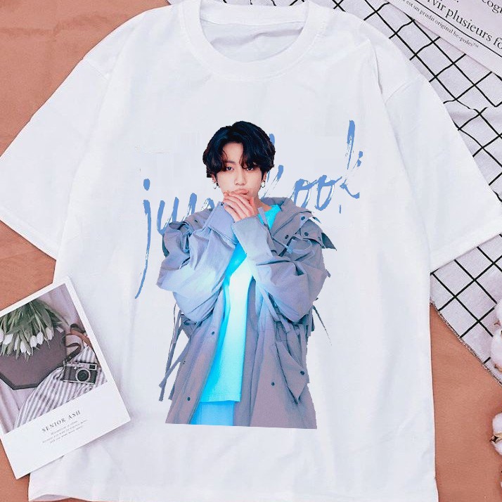 Aó thun Jeon Jungkook BTS cổ tròn tay ngắn tặng kèm thẻ ảnh món quà tặng độc đáo