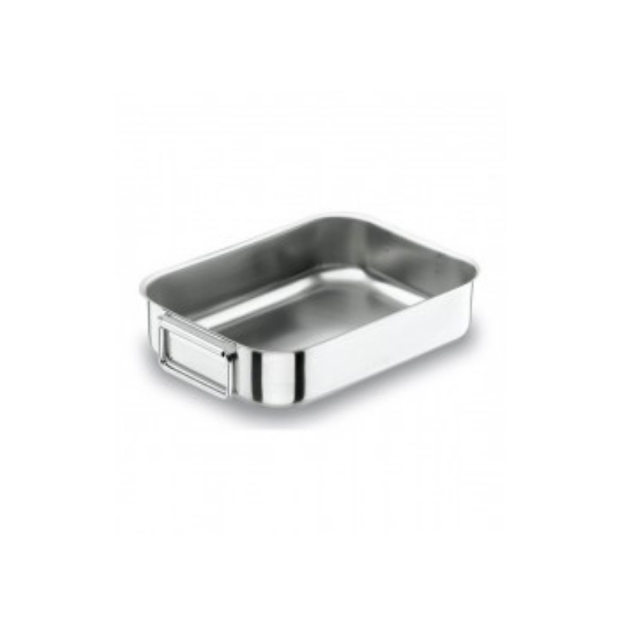 Chảo Nướng Có Tay Cầm Bằng Thép Không Gỉ Lacor 40X28X5.6CM