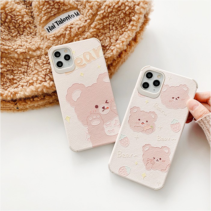 Ốp lưng iphone Gấu lông xù da viền chống va đập 5/5s/6/6plus/6s/6splus/7/7plus/8/8plus/x/xr/xs/11/12/pro/max/plus/promax | BigBuy360 - bigbuy360.vn