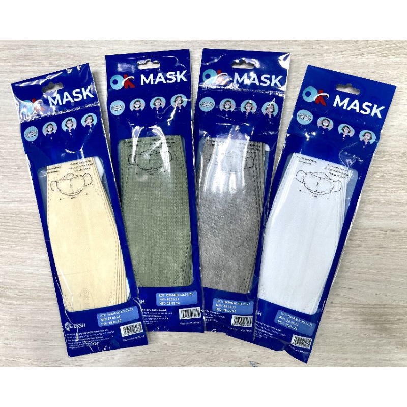 KHẨU TRANG Y TẾ CAO CẤP 4D THƯƠNG HIỆU OK MASK