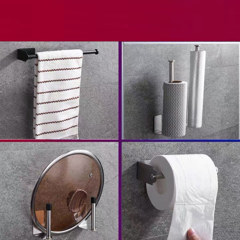 Giá Nhựa, Inox Treo Cuộn Giấy Vệ Sinh Cao Cấp, Tiện Lợi Cho Phòng Tắm - Nhà Bếp, Móc Dán Tường Đa Năng