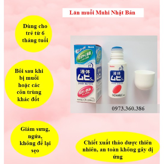 LĂN BÔI MUỖI VÀ CÔN TRÙNG CẮN MUHI NHẬT BẢN 50ML