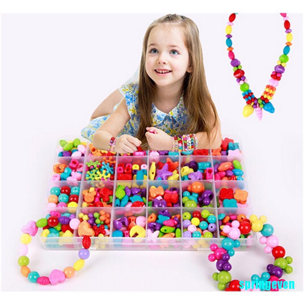 Bộ 450 Hạt Xếp Hình Nhiều Màu Sắc Dùng Làm Vòng Tay DIY