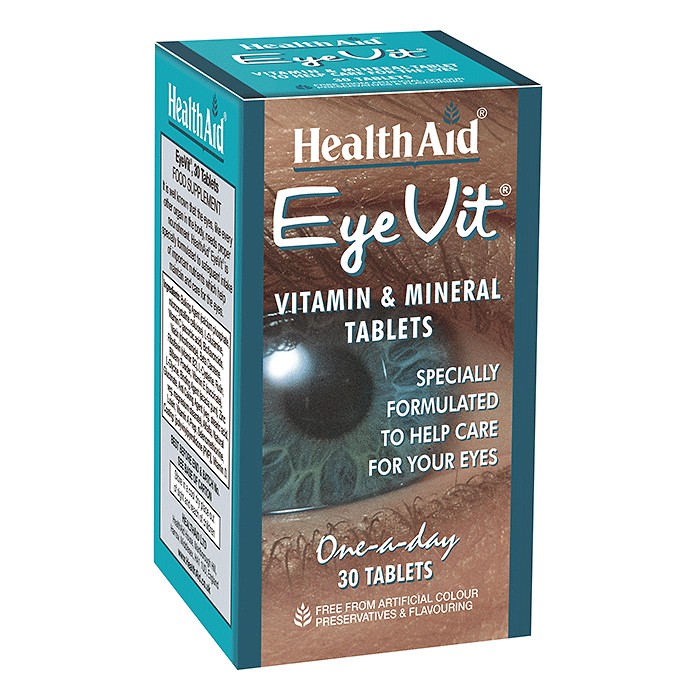 Healthaid Eyevit – Hỗ trợ tăng cường thị lực, giúp mắt sáng khỏe, làm chậm thoái hóa điểm vàng (lọ 60 viên)
