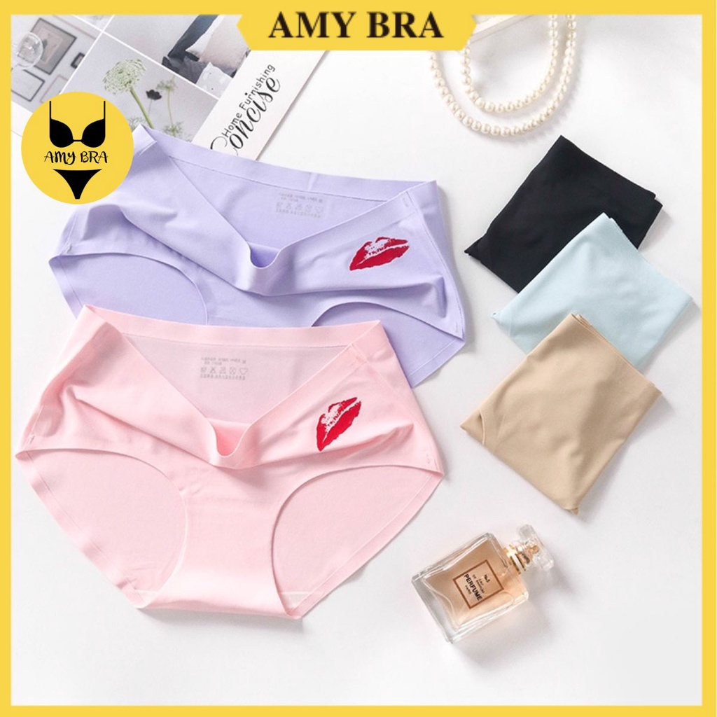 Quần Lót Nữ Cao Cấp - Quần Lót Su Trơn Hình Môi Xinh Xắn, Kháng Khuẩn AMYBRA LQ11
