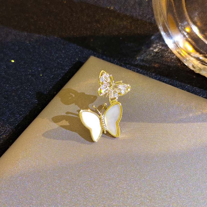 Ghim cài áo JIUDUOLAN chống lộ thiết kế bươm bướm mạ vàng 18K đa năng thời trang