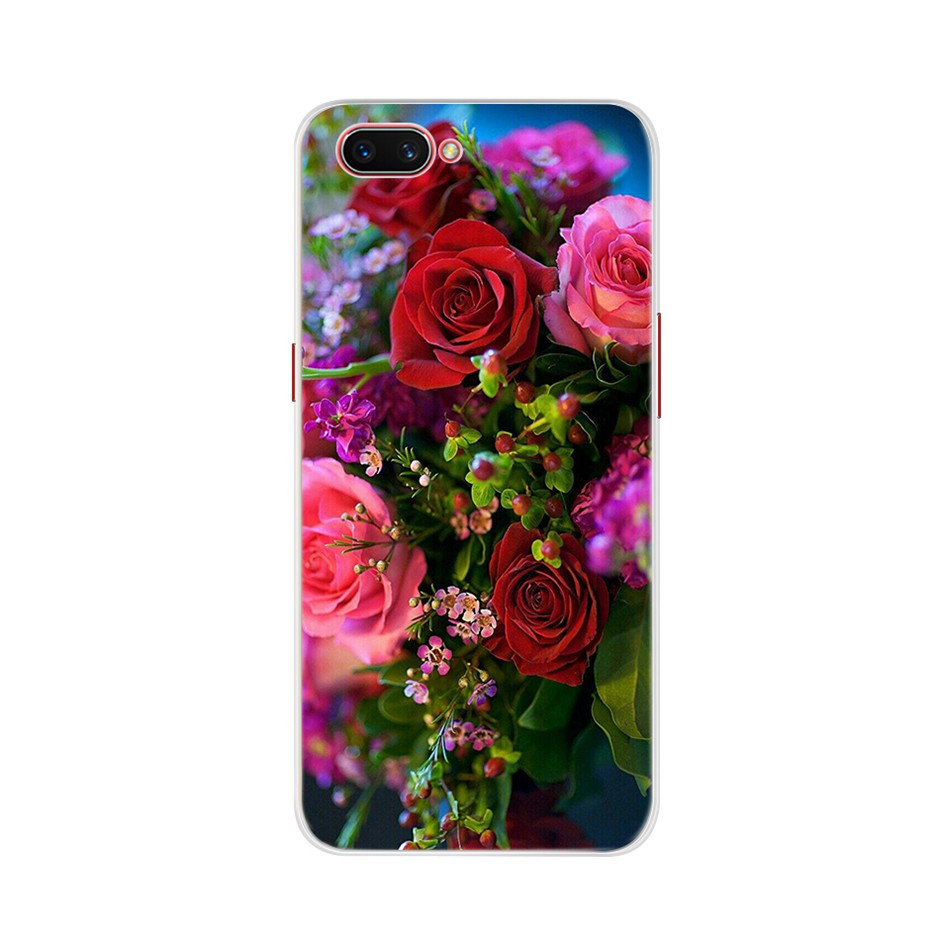 Ốp điện thoại in hoa xinh xắn cho Oppo A5 A9 2020 A5S A7 A3S A31 A52 A92 A12 Realme C1