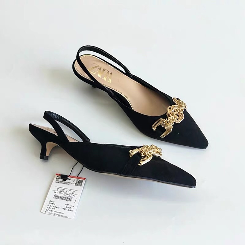 GIÀY CAO GÓT ZARA GÓT THẤP ĐÍNH PHỤ KIỆN