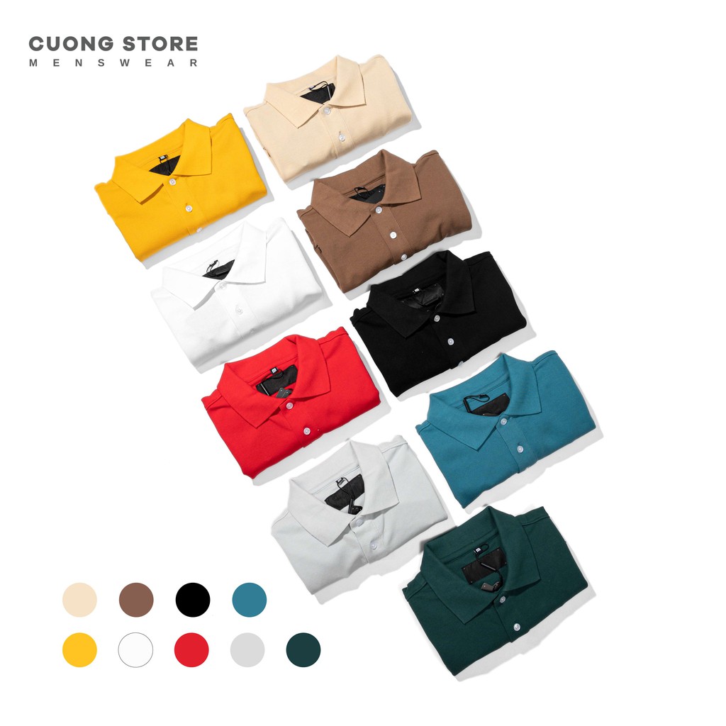 Áo thun Polo nam trơn MRC 2011053 vải cotton cao cấp phom chuẩn 9 màu thời thượng CUONG STORE