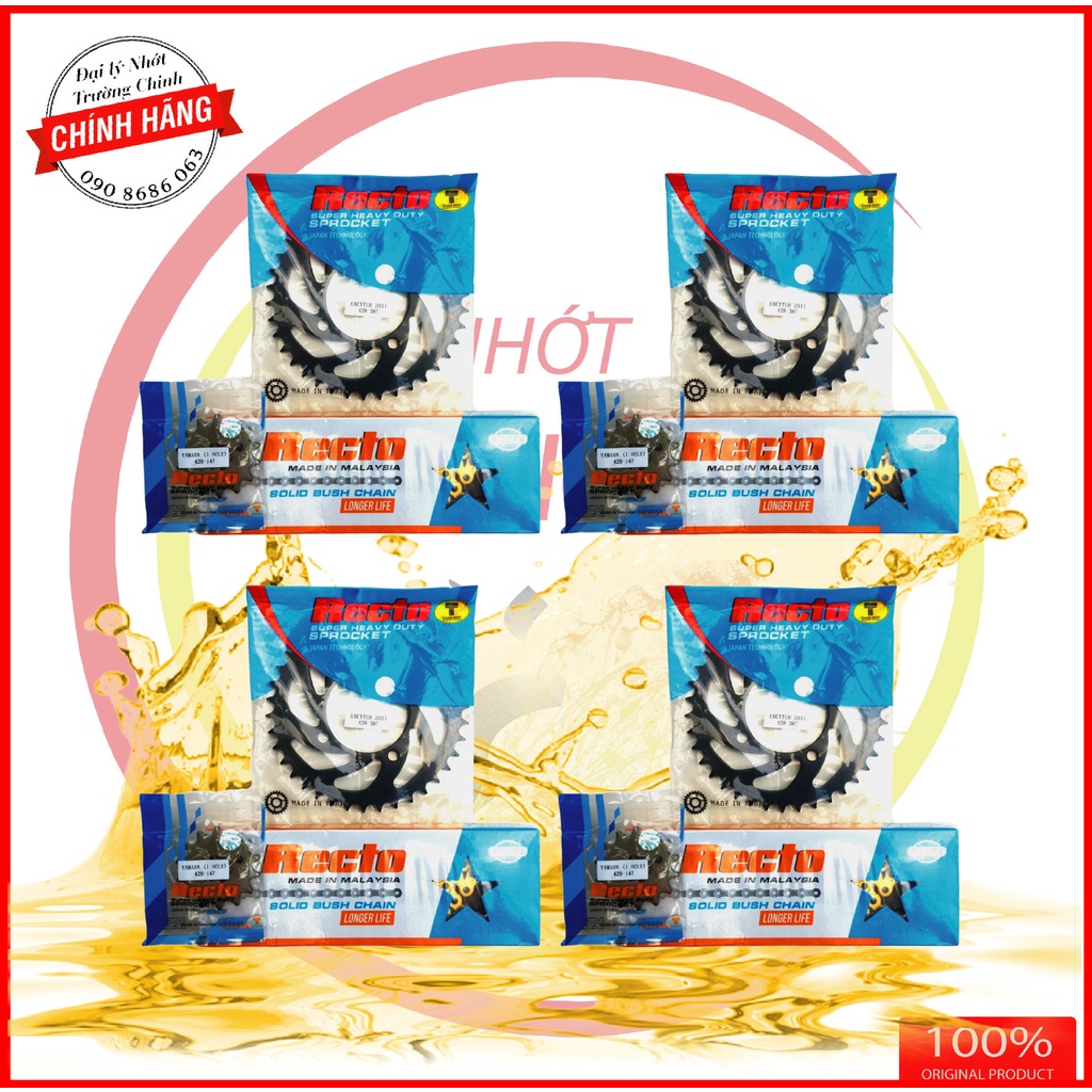 Nhông sên dĩa Recto dành cho xe Exciter 135  38T sên vàng hàng chính hãng