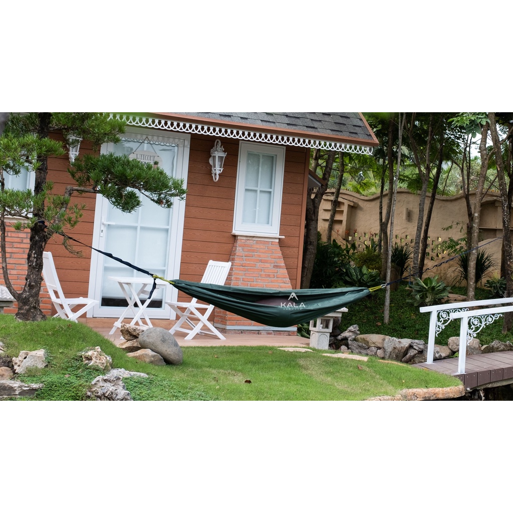 Võng dù vải Đài Loan 2 LỚP tặng 5m dây