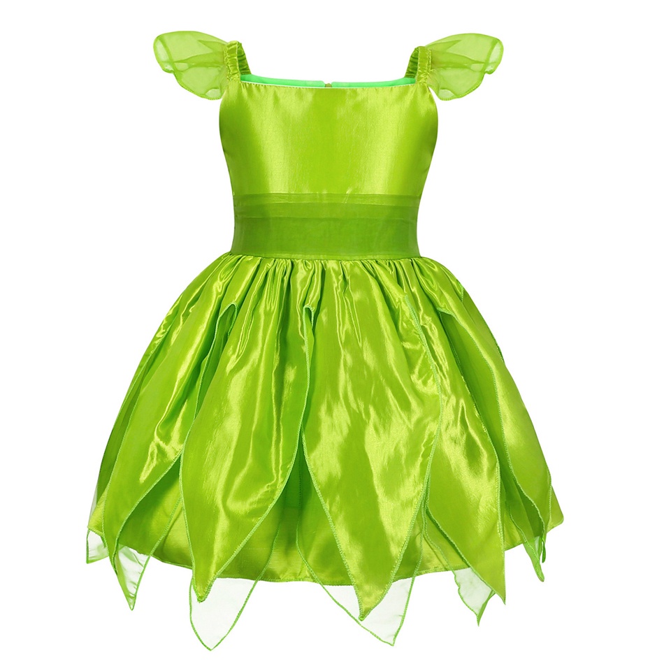 Bộ Đồ Hóa Trang Công Chúa Tinkerbell Màu Xanh Lá Dành Cho Bé Gái 2-10 Tuổi
