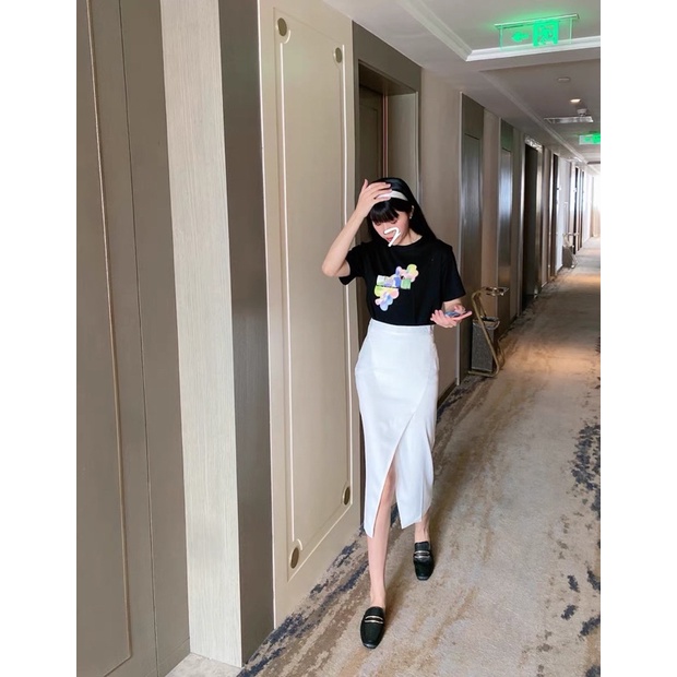 SET CHÂN VÁY XẺ TÀ + ÁO PHÔNG Kèm ảnh thật Shim Su Ryoen Penthouse Lee Ji Ah