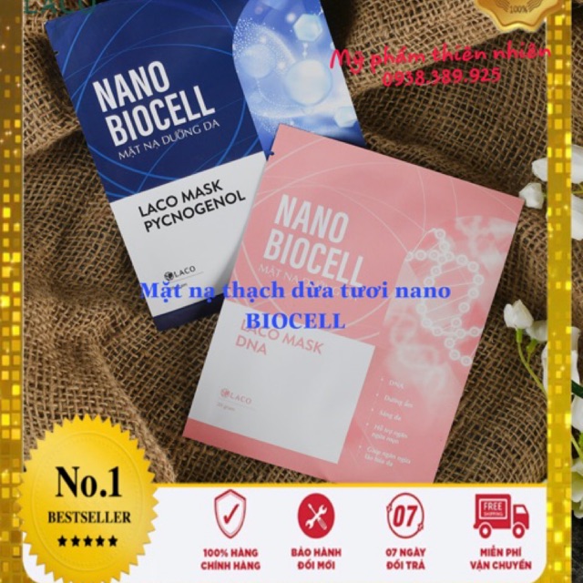 Mặt nạ sinh học Nano Biocell _ Nước dừa tươi lên men kết hợp DNA và tinh chất  Thông Đỏ mờ nám, sáng hồng, cấp ẩm | BigBuy360 - bigbuy360.vn