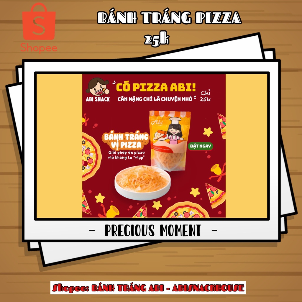 BÁNH TRÁNG VỊ PIZZA MIX CHÀ BÔNG ABI SNACK