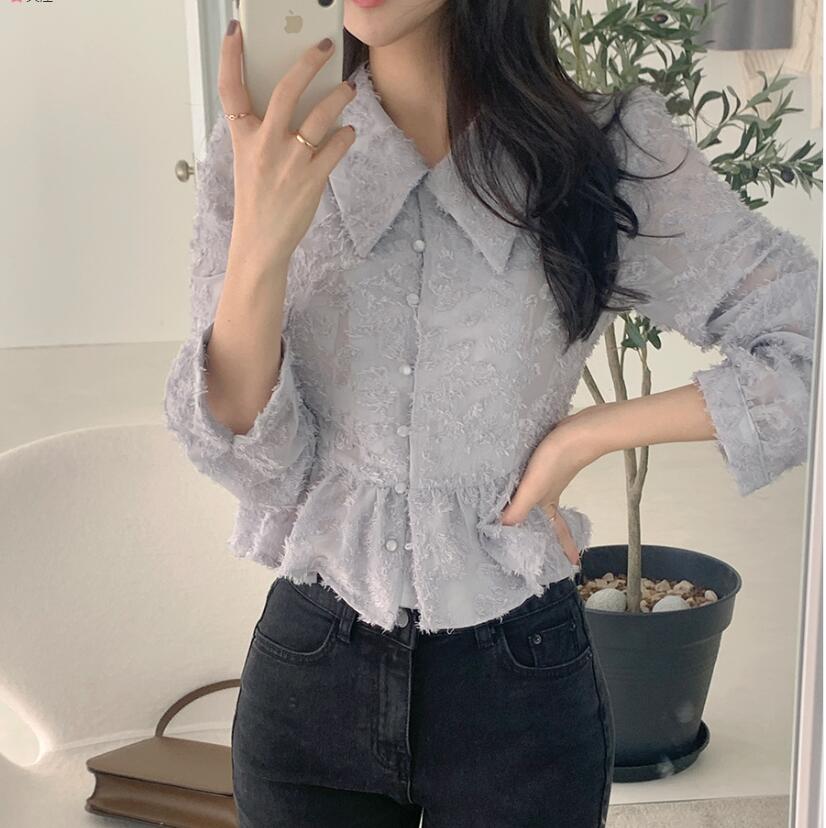 Áo chiffon SUXI dài tay thời trang cho nữ