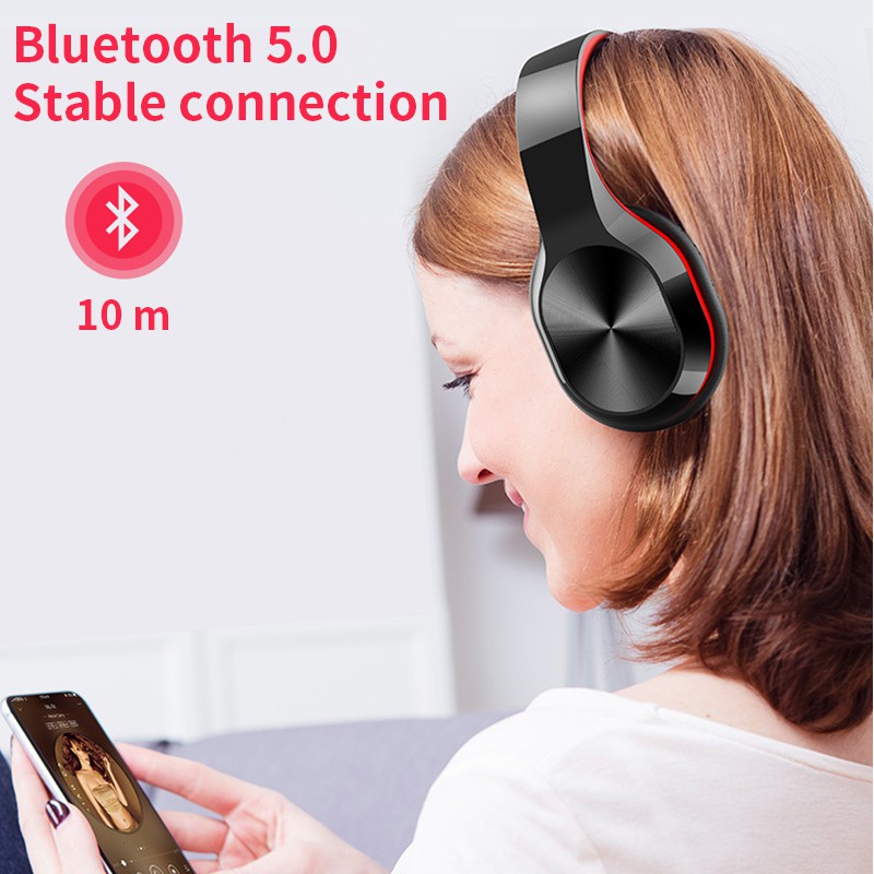 Tai nghe NBX Bluetooth T5 không dây bịt tai phong cách thể thao có thể thu vào