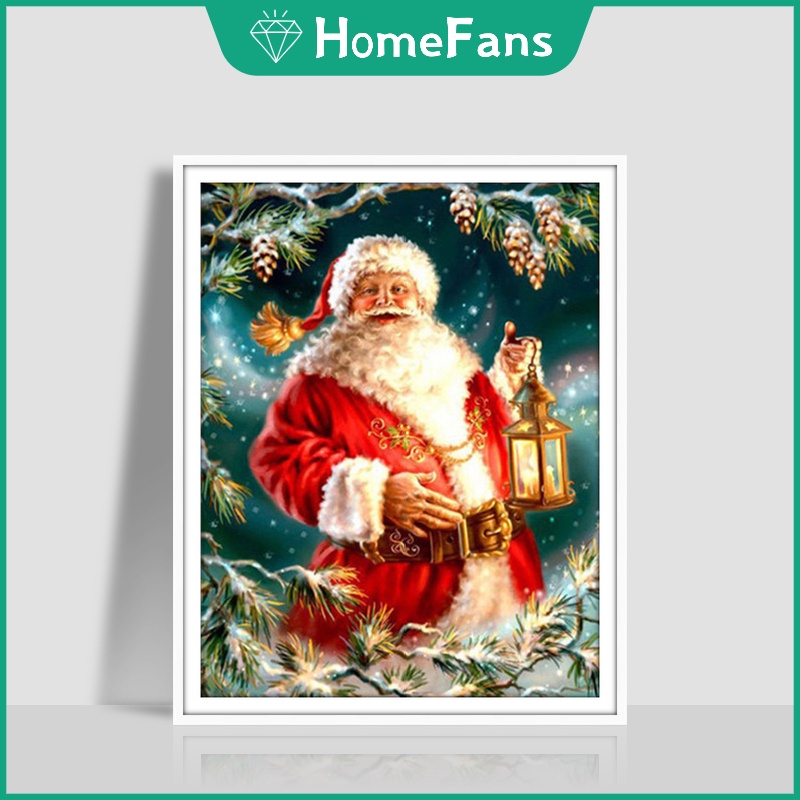 Bộ Tranh Đính Đá 5D Họa Tiết Ông Già Noel Độc Đáo DIY Dùng Trang Trí