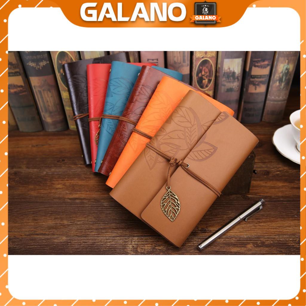 Sổ Tay Bìa Còng Bìa Da Mềm Ghi Chép GALANO Khắc Họa Tiết Hoa Lá  Phong Cách Vintage giấy Kraf SN-001046
